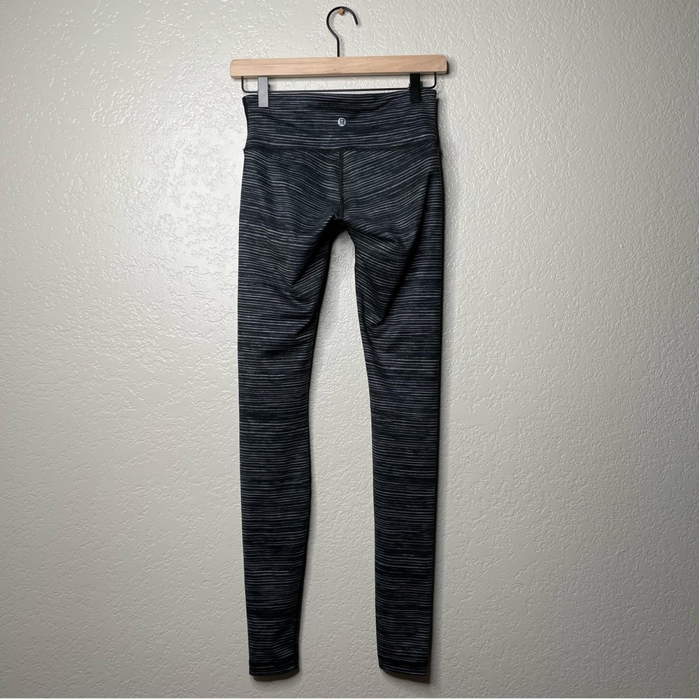 Lululemon Wunder Under Pant III Blurry Belle Battleship Black Striped Leggings - Picture 7 of 11